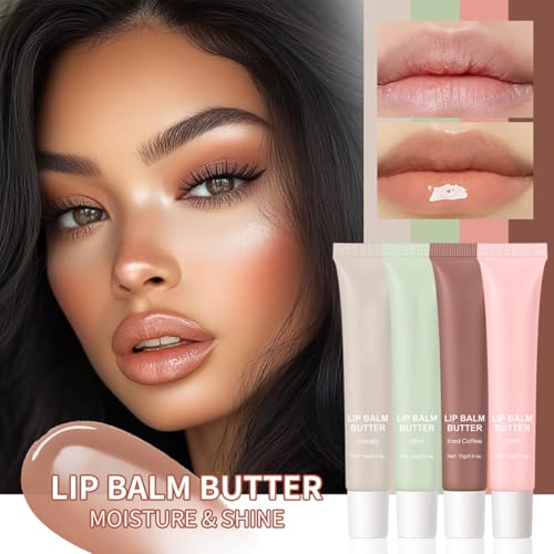 Zifeifeigs Butter Lip Balm Set - Hydrating & Non-Sticky Mint Gloss