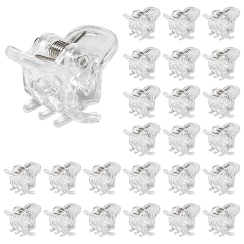 BokWin Mini Clear Claw Hair Clips 10mm Small Plastic Hair Jaw Clips 24 Pcs