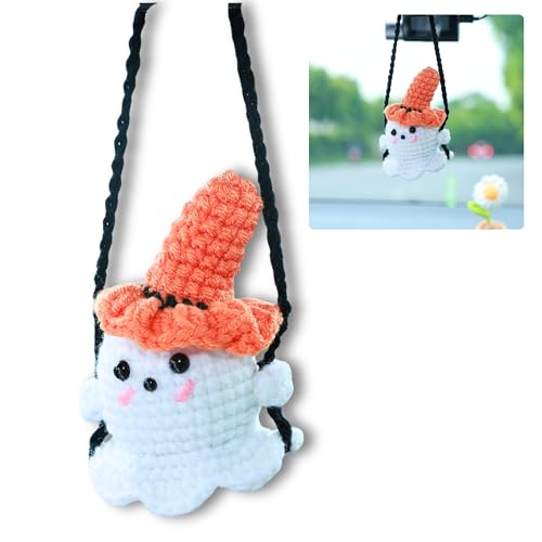 Lovely Ghost Handmade Crochet Car Hanging Ornament for Women