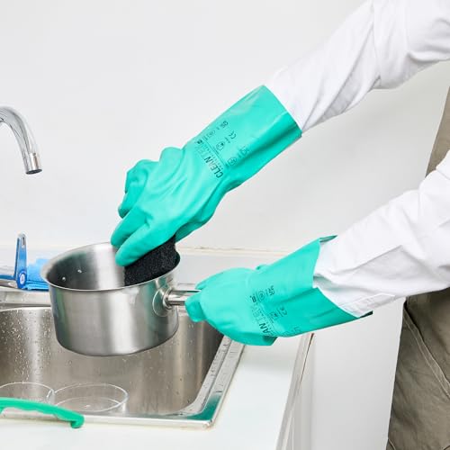 XXL Nitrile Cleaning Gloves - Heavy-Duty, Chemical-Tolerant, Long Cuff