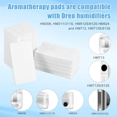 48 Pack Humidifier Aroma Refill Pads for Dreo HM306 HM311 HM512 HM713 Series