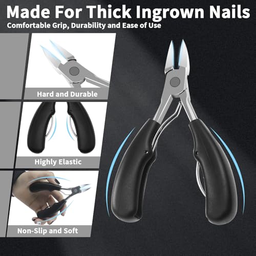 Aecsze 4-in-1 Professional Heavy Duty Toenail Clippers Set for Thick Nails