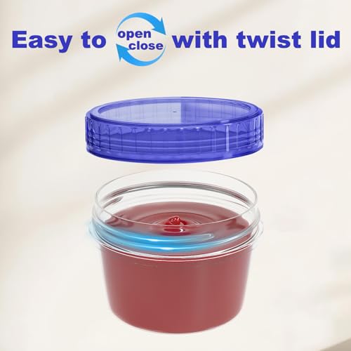 2 Oz Reusable Salad Dressing Containers - 12 Pack with Leak-Proof Lids