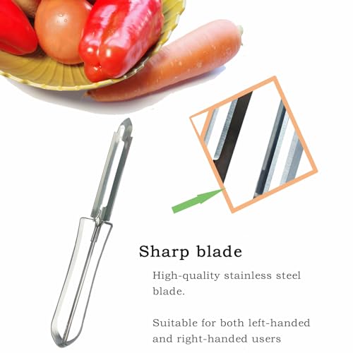 2-Piece Stainless Steel Vegetable and Potato Peeler - Sharp Ergonomic Blade