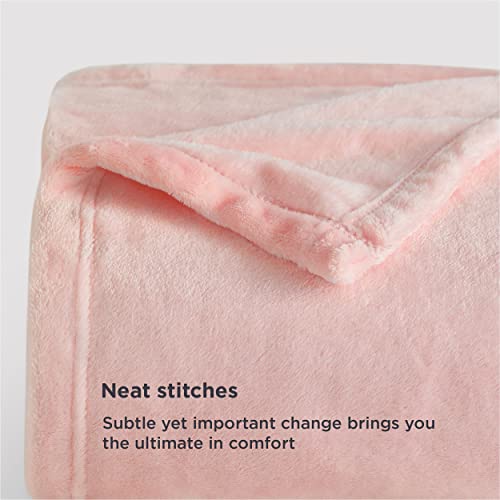 Bedsure Twin Fleece Blanket - Soft Pink Plush 300GSM Cozy Throw