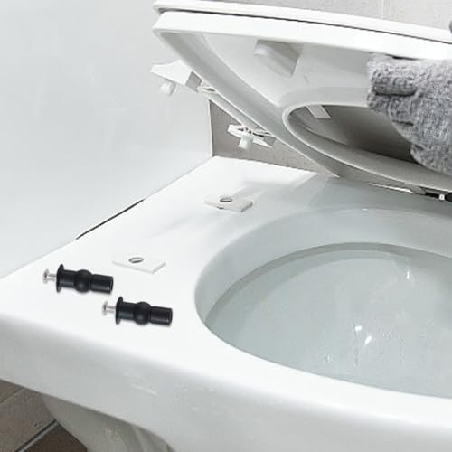 Toilet Seat Fixing Kit - 4pcs Rubber Bolt & Nut Set for Standard Toilets
