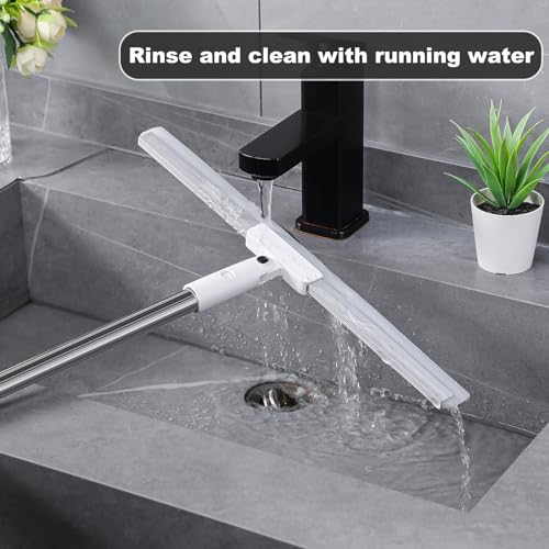 JOYBOS Adjustable Rubber Squeegee Broom for Floor & Window Cleaning