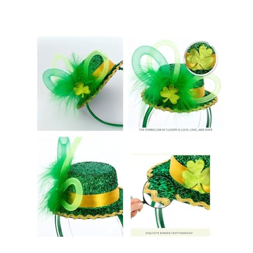 Green St. Patrick's Day Top Hat Headband for Adults