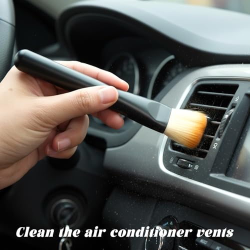 3-Piece Car Detailing Brush Set - Soft Microfiber Dust Brushes