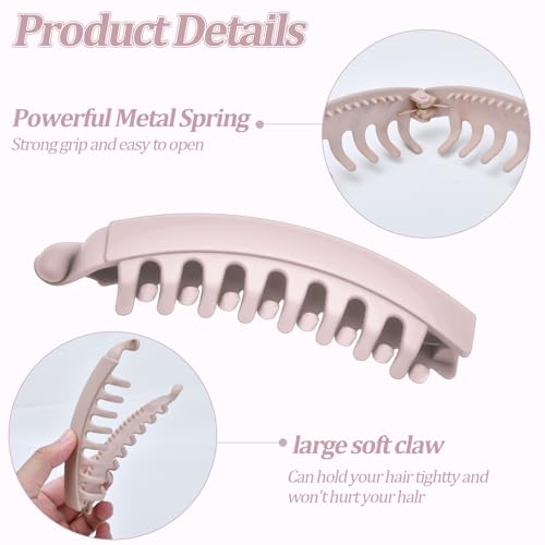 Large Hair Claw Clips 5.1 Inch Non-Slip Matte Hair Accessories 4 Pack