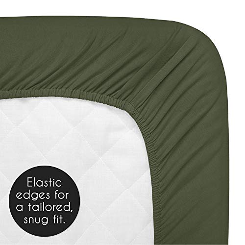 Sweet Jojo Designs Fitted Baby Crib Sheets (Green and White Boho Mudcloth) for Boys or Girls, Infant Nursery, Toddler Room - Standard Size (Bohemian, Woodland Tribal, Southwest, Hatch, Gender Neutral)