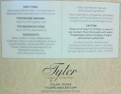 Tyler Candle Glamorous Liquid Laundry Detergent & Scented Sachet Set, 16 Fl oz
