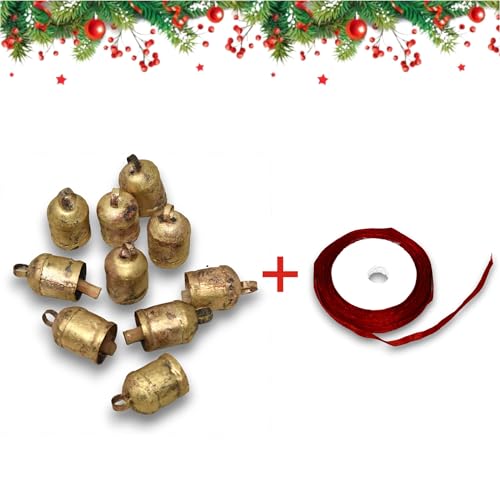 Rustic Cow Bell Set - Handmade Shabby Chic Hanging Bells for Crafts & Decor