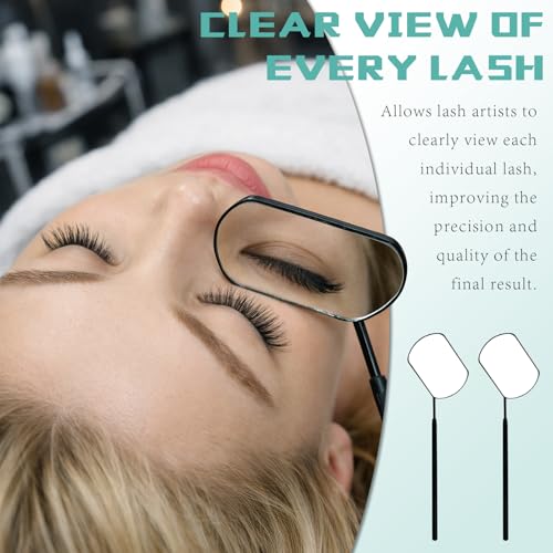 Stainless Steel Lash Extension Mirror Set - 2PCS Portable Eyelash Mirrors