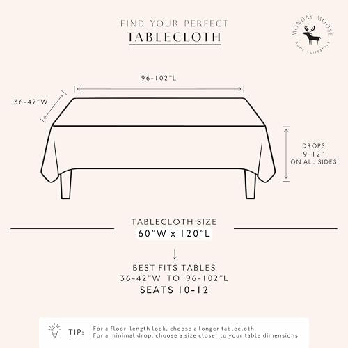 Red & White Gingham Checkered Farmhouse Picnic Style Cotton Tablecloth 60x120 Inch