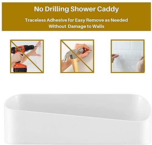SUNFICON Wall-Mounted Shower Caddy with Adhesive Storage Shelf