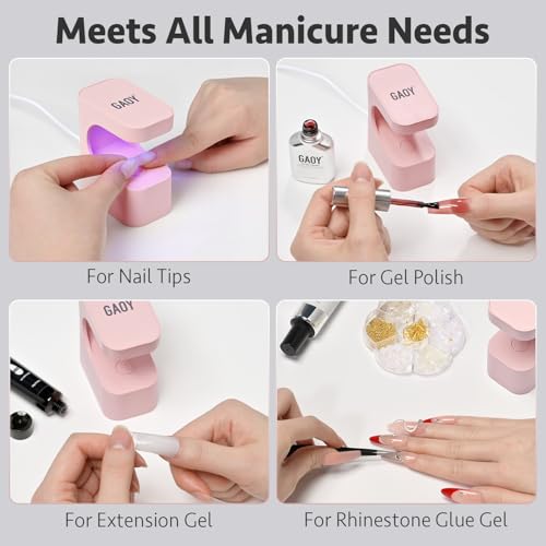 GAOY Mini UV LED Nail Lamp for Gel Nails & Extensions, Pink