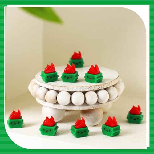 Simgoing 50 Pcs Mini Resin Dumpster Figurines Set - Green & Red