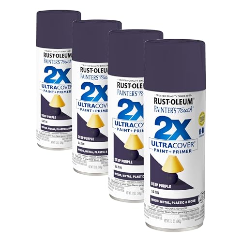 Rust-Oleum Painter's Touch 2X Ultra Cover Spray Paint, Satin Deep Purple, 12 oz (4-Pack)