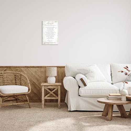 Stupell Industries The Lords Prayer Our Father Rustic Distressed White Wood Look Wall Plaque, 13 x 19, Design by Artist Jennifer Pugh
