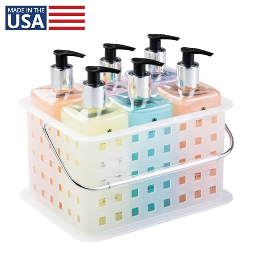 iDesign Small Clear Frost Shower Caddy Pack of 1 – Stackable Bathroom Organizer