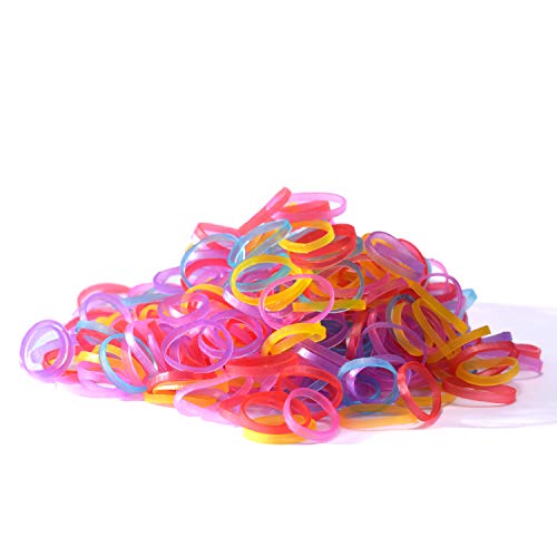 Youxuan Small Hair Elastics 1000 Count No Damage Colorful Hair Ties