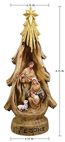 Nativity Scene Sculpture - Holy Family Resin Figurine for Christmas Decor, 16.5"