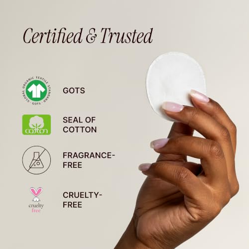 SoulSation Organic Cotton Rounds 100 Count - Lint-Free Makeup Remover Pads