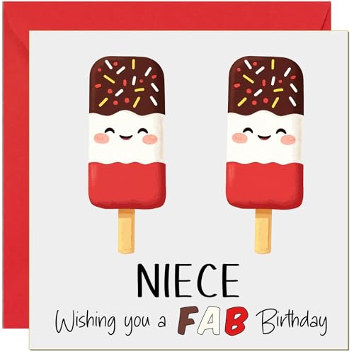 Funny Birthday Card for Great Niece - 'FAB' Ice Lolly Design