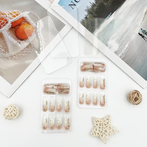 Yellow Ombre Medium Square Press On Nails with White Curve Lines & Gold Glitter (48PCS)