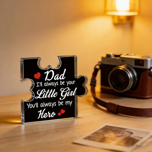 Acrylic Puzzle Piece Plaque - Heartfelt Dad Gift from Daughter