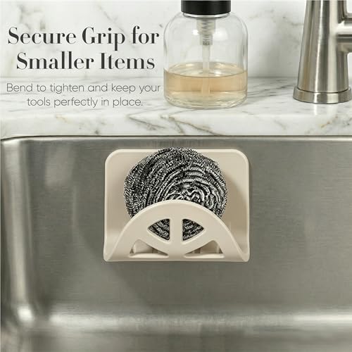 Brivdeto Flexible Silicone Sponge Holder - Adhesive Sink Caddy, 2-Pack