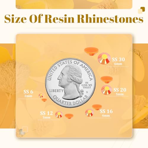 6000pcs 4mm Resin Jelly Flatback Rhinestones Orange AB with Tools