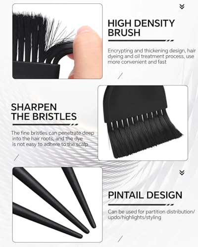 BARBERTOP 3 Pack Hair Color Brush Set for Salon & Home DIY Dyeing
