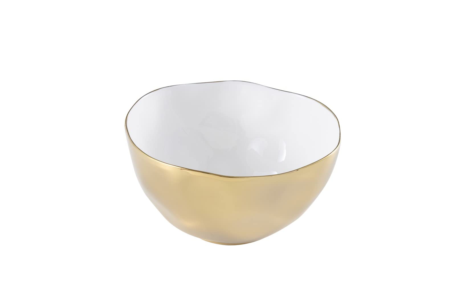 Pampa Bay Moonlight Tarnish Free Large Porcelain Serving Bowl with gold titanium