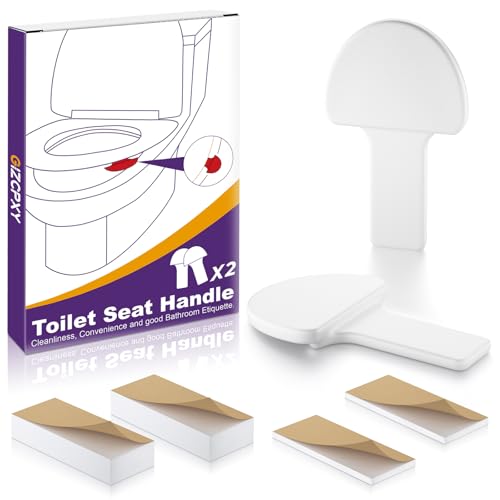 Toilet Seat Lift Handle - White Hygienic Contact-Free Lid Lifter (2-Pack)