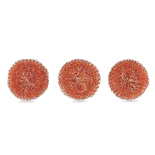 Full Circle Copper Scrubbers 3 Pack - Heavy Duty & Rust-Resistant
