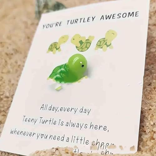 Handmade Emotional Support Turtle Gift with Encouragement Card
