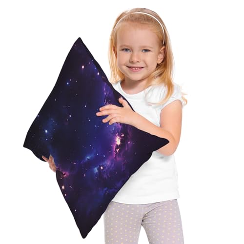 Galaxy Space Throw Pillow Cover 18x18 Inch Cotton Linen Decorative Cushion Case