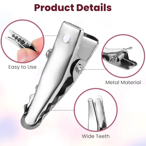 Bewudy 120 Pcs Small Alligator Hair Clips, 0.98 Inch Silver Metal Mini Hair Pins for Styling and DIY Crafts