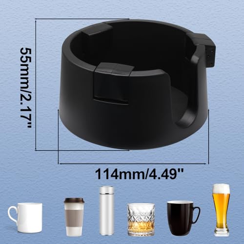 Bonsicoky Adjustable Anti-Spill Cup Holder - Black Adhesive Desk Organizer