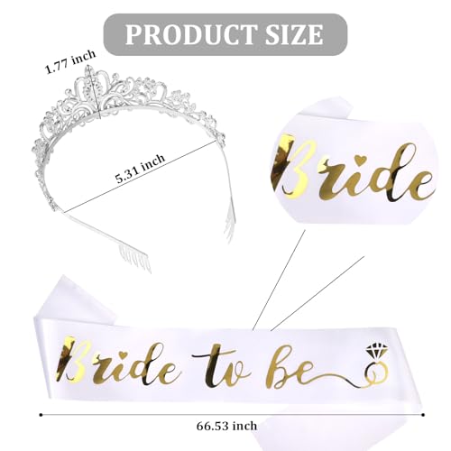 CIEHER Bride Sash & Crystal Crown - Bachelorette Party Favors