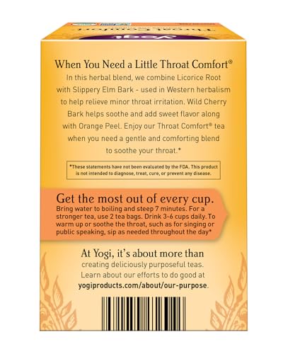 Yogi Organic Throat Comfort Herbal Tea - 16 Count