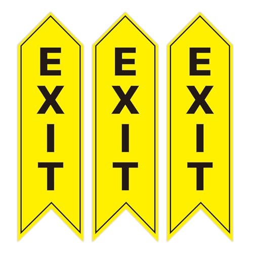 3-Pack Self-Adhesive Exit Arrow Signs - Durable Vinyl Decals