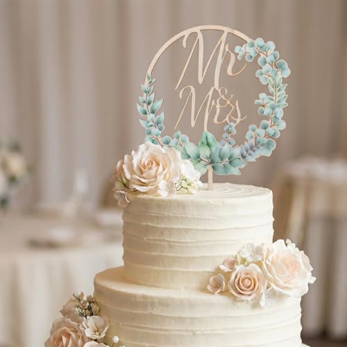 Rustic Mr & Mrs Cake Topper | Elegant Wooden Wedding Decor