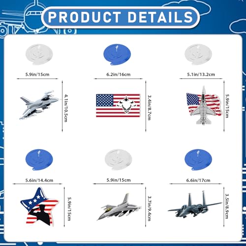 Air Force Party Decorations Set - Proud of You Banner & Swirls