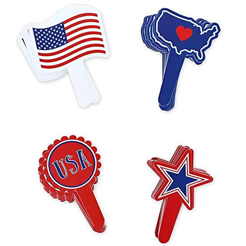 Patriotic American Flag Cupcake Toppers Set - 102 Pieces