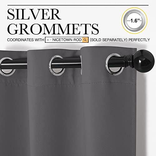 NICETOWN Grey Blackout Curtains - 29" x 30" Thermal Insulated Drapes, 2 Panels