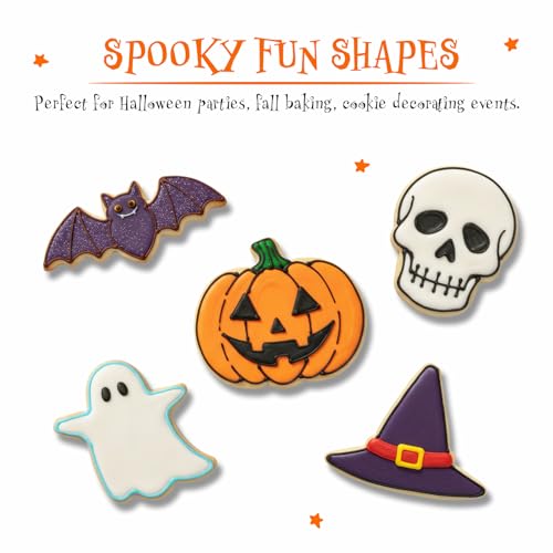 Halloween Cookie Cutters Set - 5 Stainless Steel Shapes for Baking
