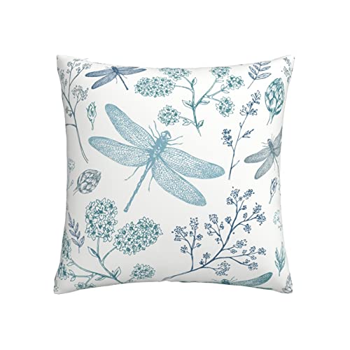 VARUN Vintage Dragonfly Floral 18x18 Throw Pillow Cover - Pattern 5